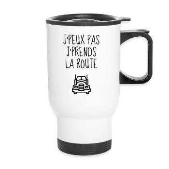 Routier / Chauffeur Poids-lourd / Camion / - Tasse isotherme avec poignée - blanc - Devant