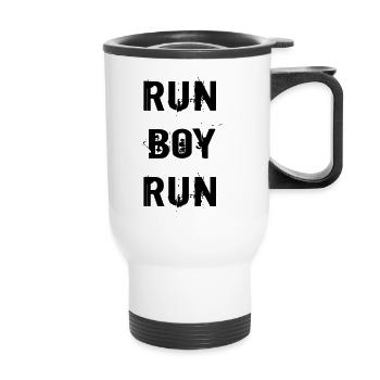 Run boy run - Tasse isotherme avec poignée - blanc - Devant