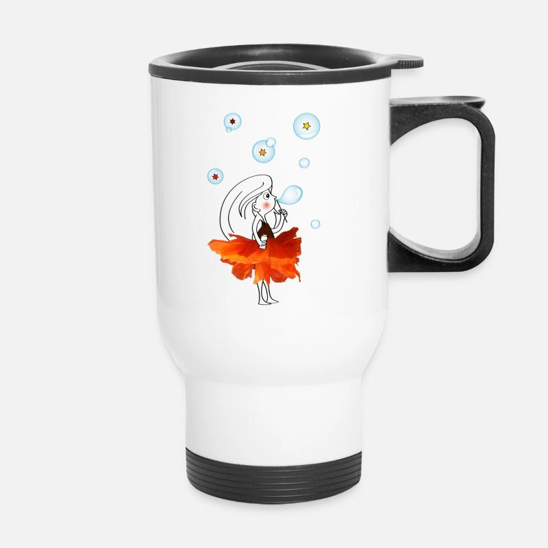 Bulles - Tasse isotherme avec poignée - blanc