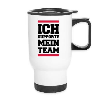 support_team_02 - Thermobecher mit Tragegriff - Weiß - Vorne