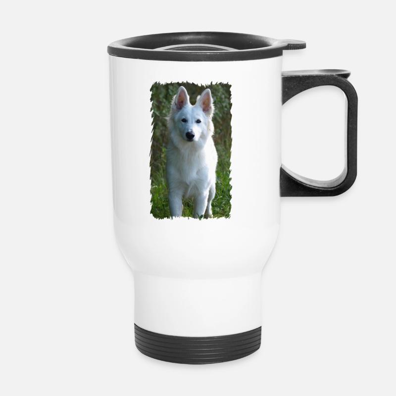 white angel - Thermal mug with handle - white