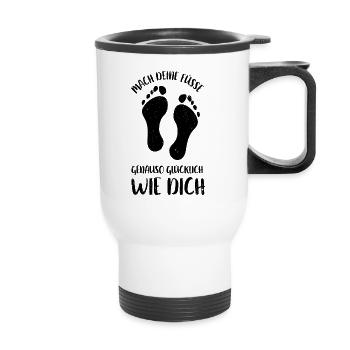 Fußpflege Pediküre Podologe Nagelstudio Geschenk - Thermobecher mit Tragegriff - Weiß - Vorne