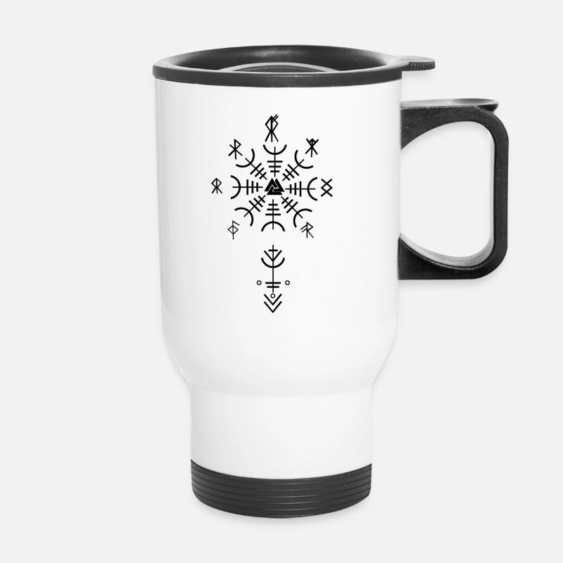 Celtic Viking Vegvisir Compass - Thermal mug with handle - white