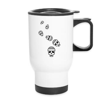 Skull head icon - Thermal mug with handle - white - Front
