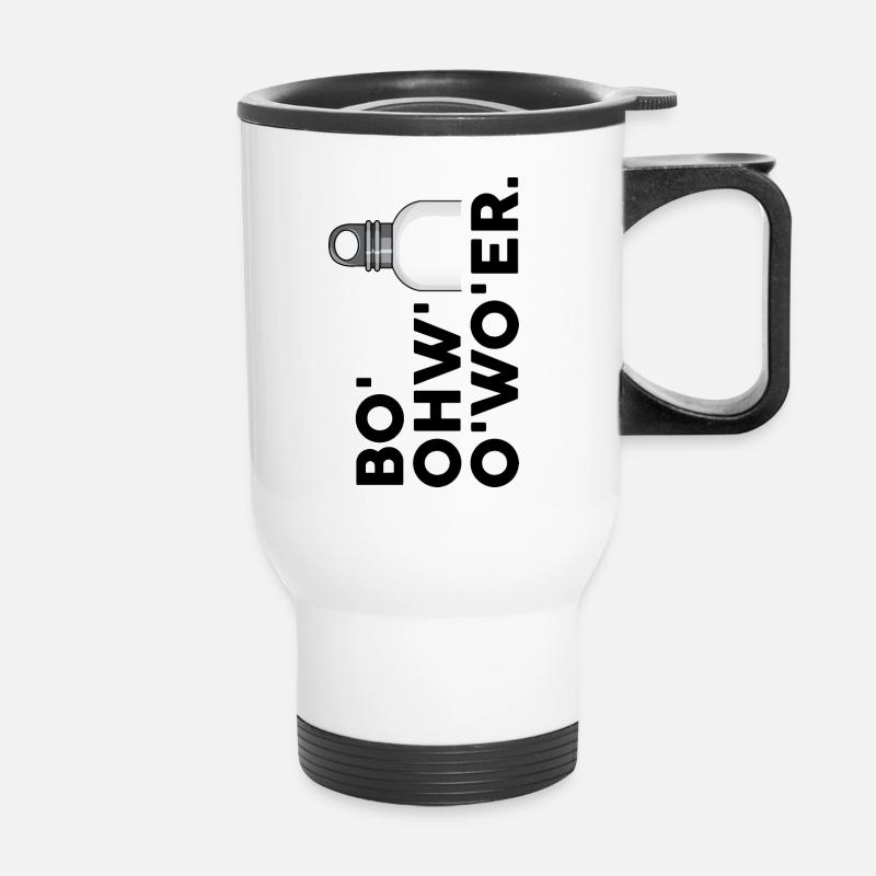 Bo'ohw'o'wo'er Funny Cool British x - Thermal mug with handle - white