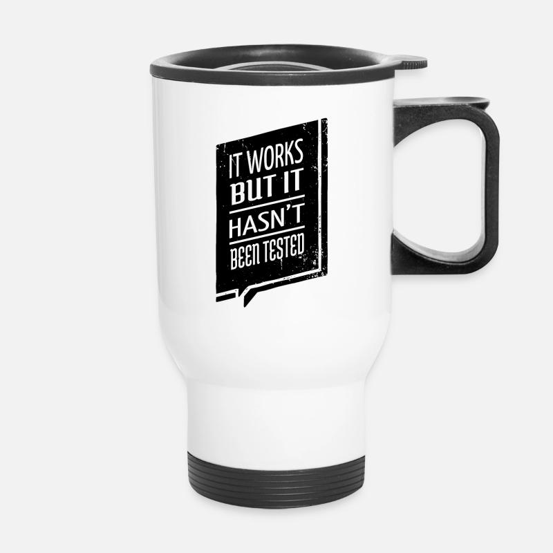 gift idea dayfathers day fullstack developer - Thermobecher mit Tragegriff - Weiß