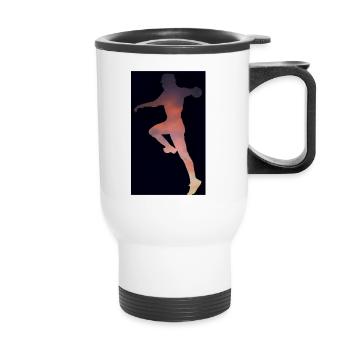 Chute de handball - Tasse isotherme avec poignée - blanc - Devant