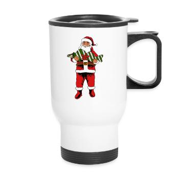Cadeau Père Noël Zander pour les pêcheurs - Tasse isotherme avec poignée - blanc - Devant