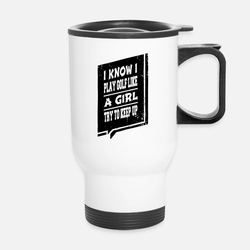 putter golfcoachgifts fun golfapparel funny quote - Thermobecher mit Tragegriff - Weiß