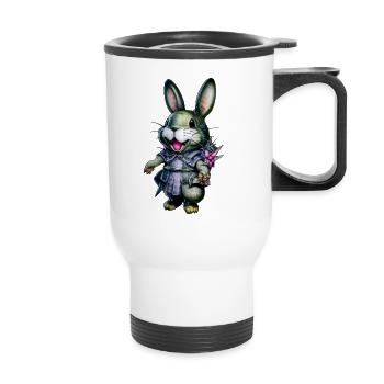 Kawaii Häschen - Thermobecher mit Tragegriff - Weiß - Vorne