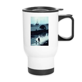 AsiStyle Sea Monster - Thermal mug with handle - white - Front