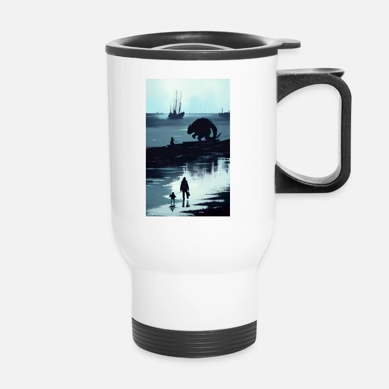 AsiStyle Sea Monster - Thermal mug with handle - white