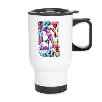 Graffiti style Splash hip hop couleurs peintre couleur - Tasse isotherme avec poignée - blanc - Devant