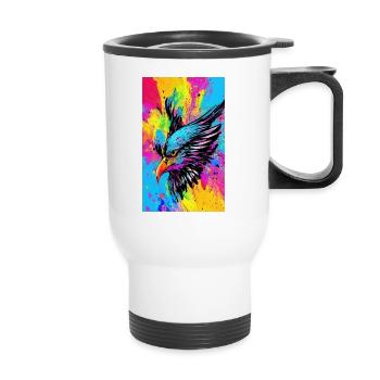 Aigle | Oiseaux | Liberté | Animaux - Tasse isotherme avec poignée - blanc - Devant