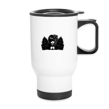 Black Xmas Where Shadows Shine Emocore Aesthetic - Thermal mug with handle - white - Front