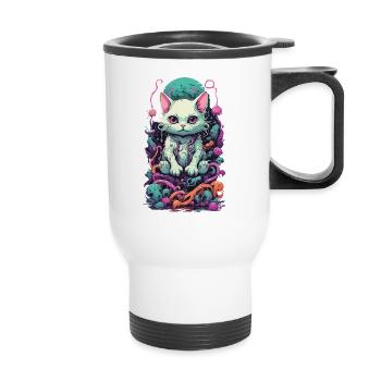 Chat Pastel Goth dans la conception de Look E-Girl - Tasse isotherme avec poignée - blanc - Devant