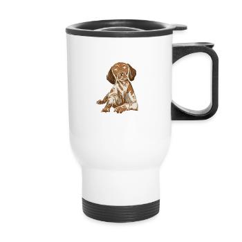 Braque allemand à poil court - Tasse isotherme avec poignée - blanc - Devant