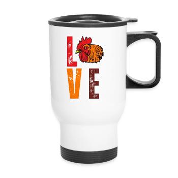 Chicken Farming - Hen Rooster Lover Chicken Farmer - Tasse isotherme avec poignée - blanc - Devant
