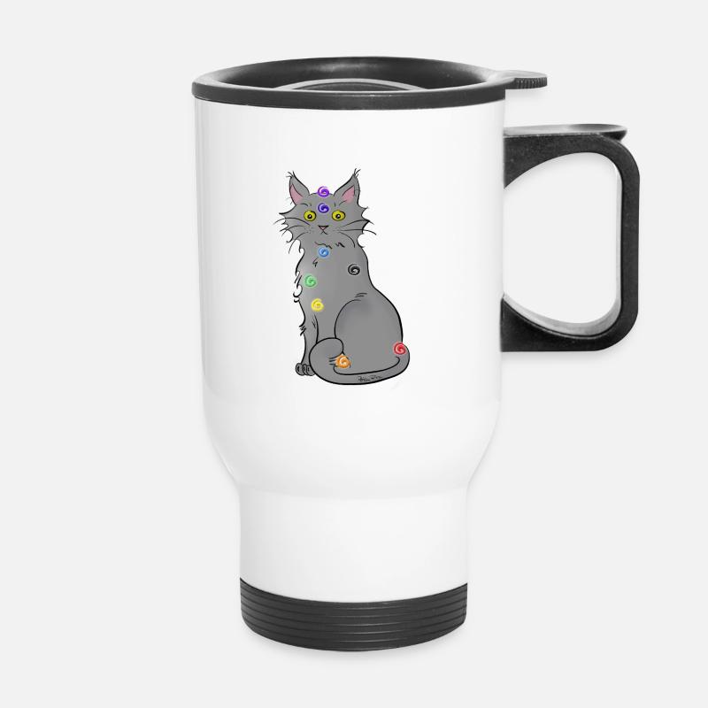 Chat-kra - Thermal mug with handle - white