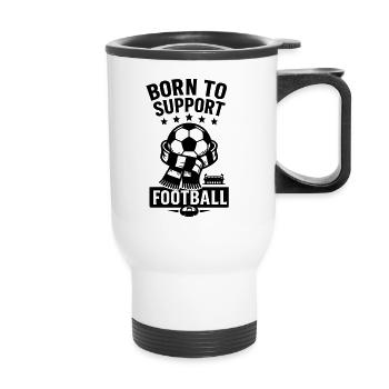 support football - Thermobecher mit Tragegriff - Weiß - Vorne