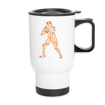 Conception des icônes de quarterback de football américain - Tasse isotherme avec poignée - blanc - Devant
