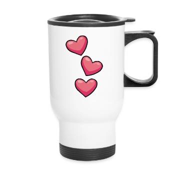 Threesome hearts in pink - Thermal mug with handle - white - Front