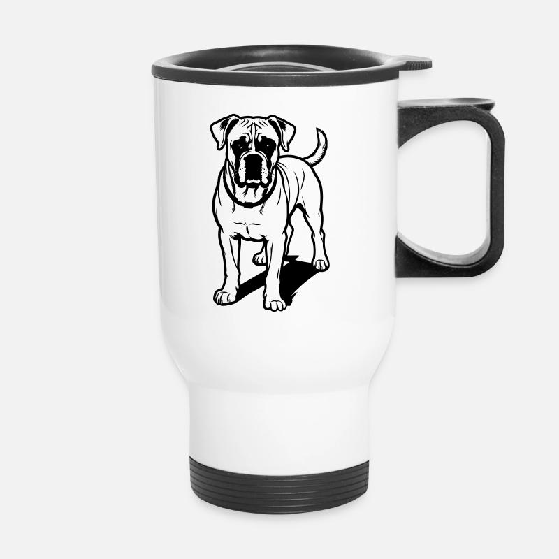 Boxerhund - Thermobecher mit Tragegriff - Weiß