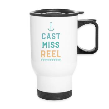 Anchor and Waves Cast Miss Reel - Thermal mug with handle - white - Front