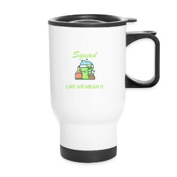 Nettoyant ménager Femme de ménage Tee Humo - Tasse isotherme avec poignée - blanc - Devant