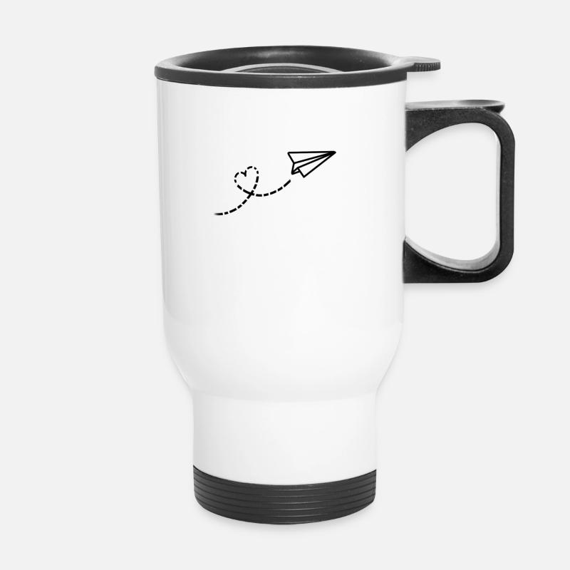 airplane - Thermal mug with handle - white