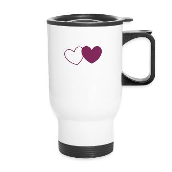 Saint Valentin Coeur Violet - Tasse isotherme avec poignée - blanc - Devant