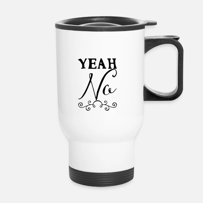 Yeah No - Thermal mug with handle - white