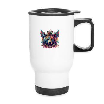 Bear Coat of Arms Portrait Colorful - Thermal mug with handle - white - Front