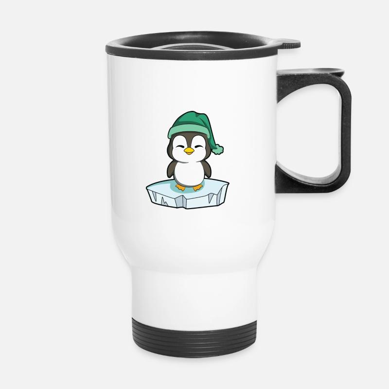Penguin - Thermal mug with handle - white