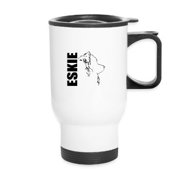 Américain Eskimo Chien Eskie Profil Chiens Wilsigns - Tasse isotherme avec poignée - blanc - Devant