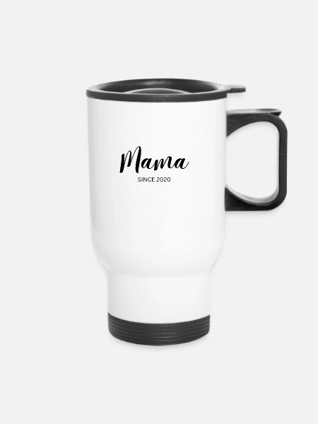 Mama since 2020 - Thermobecher mit Tragegriff - Weiß