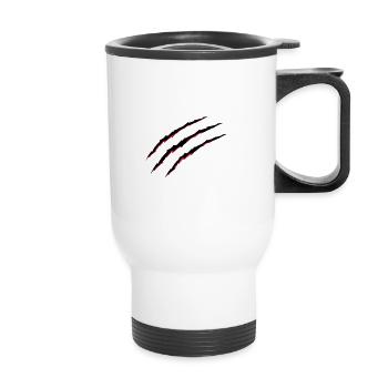 claws blood - Thermal mug with handle - white - Front