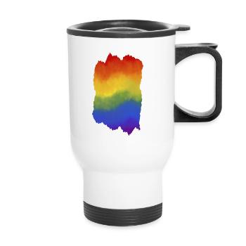 Flou et déchiré - Tasse isotherme avec poignée - blanc - Devant
