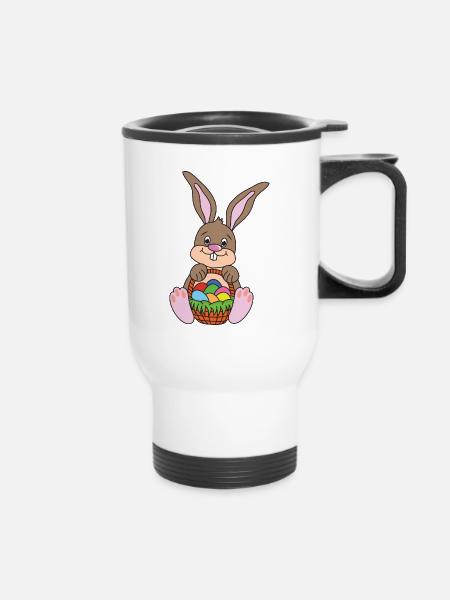 Ostern Osterhase - Thermobecher mit Tragegriff - Weiß