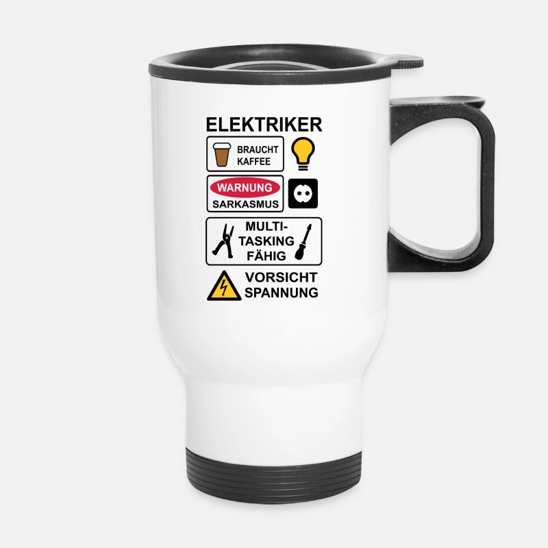 Elektriker - Thermobecher mit Tragegriff - Weiß