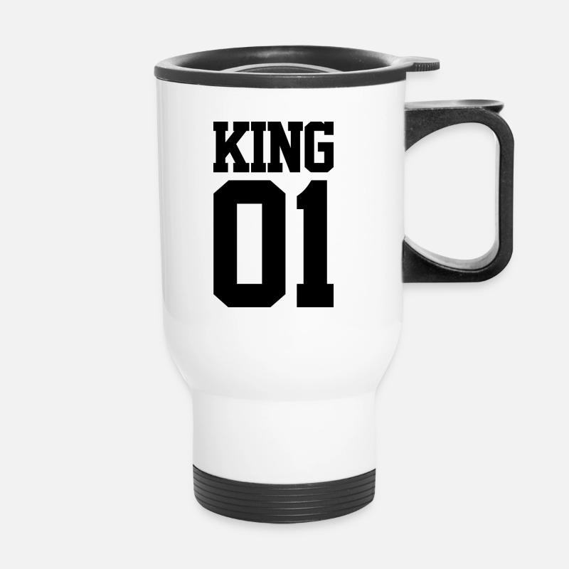 King 01 - Thermal mug with handle - white