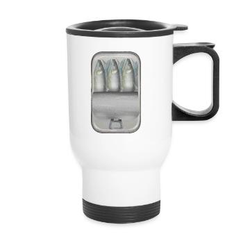 Canned sardines painting - Thermal mug with handle - white - Front