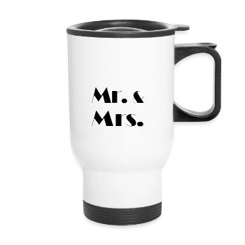 Mr. & Mrs. - Thermobecher mit Tragegriff - Weiß - Vorne