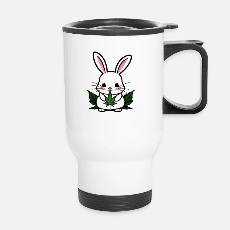 Cannabis Rabbit - Thermal mug with handle - white