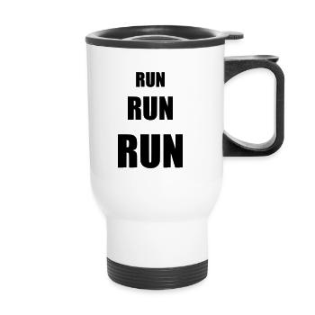 Run run run - Thermal mug with handle - white - Front
