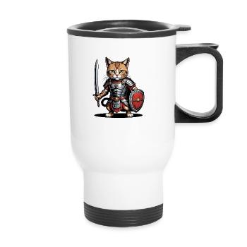 Cat Roman Warrior Cat Gift - Thermal mug with handle - white - Front