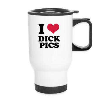 J'aime les photos de Dick - Tasse isotherme avec poignée - blanc - Devant
