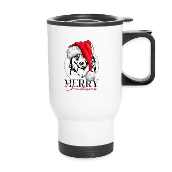 Père Noël berger australien joyeux Noël Wilsigns - Tasse isotherme avec poignée - blanc - Devant
