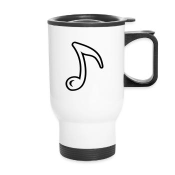 Note de musique note de musique symbole musical - Tasse isotherme avec poignée - blanc - Devant