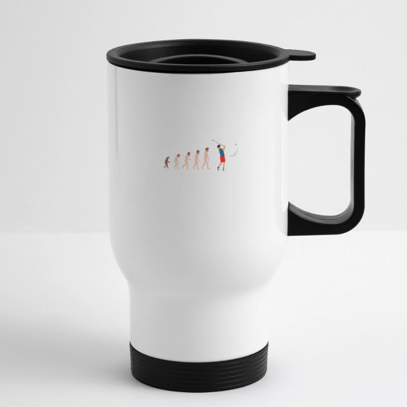 Evolution Golf Golfer Geschenkidee Thermobecher mit Tragegriff